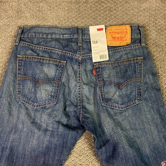NWT Levi's 514 Slim Straight Jeans Men's 32 x 30 Measures 33 x 30 Cotton Blue - Picture 4 of 14